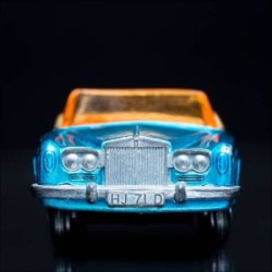 From the Carface collection. Rolls Royce Silver Shadow, Matchbox Series No. 69. A color photograph by Jeff Kauffman of a vintage matchbox car. ©Jeff Kauffman