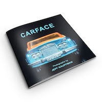 From the Carface portfolio. Carface Booklet cover, a booklet of the photos of vintage matchbox cars. Photos by ©Jeff Kauffman